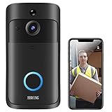 Video Doorbell Wireless WiFi Doorbell Camera IP5 Waterproof HD WiFi Security Camera Real-Time Video for iOS & Android Phone Night Light Motion Detection