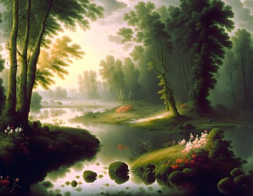 Ruisseau de gravier surréaliste pour habiller un mur vide avec cette toile 58x90 cm