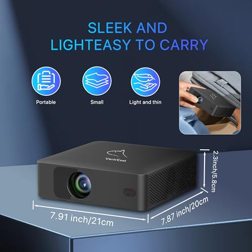 2026 Upgraded 4k Support Smart Mini Projector with WiFi and Bluetooth, 360° Rotation Stand, Auto Keystone, Portable Projector Phone Wireless Gaming WiFi Proyector for Bedroom/Home/Celling