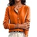 Cardigan Sweaters for Women Lightweight Cardigans for Women Cardigan Sweaters for Women Casual Long Sleeve Open Front Button Down Knit Outwear Soft Comfy Fashion Clothes Large 01-Orange