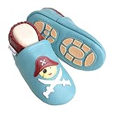 Liya\'s Lederpuschen mit Teilgummisohle - #680 Pirat minttürkis-25/26