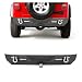 Rear Bumper w/ 2 LED Lights & 2" Hitch Receiver D Rings For 1987-2006 Jeep Wrangler TJ YJ & Unlimited