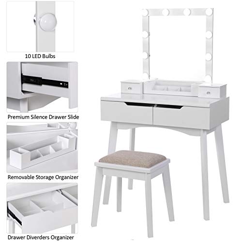 ANWBROAD BDT06 - Tavolo da toeletta con specchio