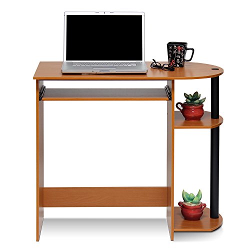 Furinno Simplistic Easy Assembly Computer Desk, With Keyboard Tray, Light Cherry/Black by Furinno - Used condition - Image 4