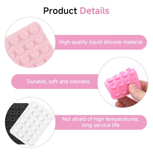 Arvoni 6 Stück Handy Saugnapf Halterung, Waschbar Silikon Saugnapf Handyhülle, Handy Kleber Rückseite Saugnapf für Selfies, Videos, Anti-Rutsch Handyhülle mit Saugnäpfen für Alle Handy Modelle