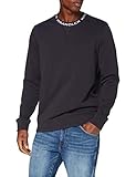  Wrangler Herren Logo Rib Crew Sweatshirt, Blau (Blue Graphite X15), Small (Herstellergröße: S)