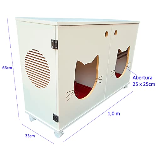 Armário Sanitário Duplo Banheiro Gatos Gatil Caixa De Areia Félix