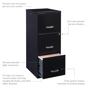Lorell SOHO 18" 3-Drawer Vertical File Lorell SOHO 18 3 Drawer Vertical File