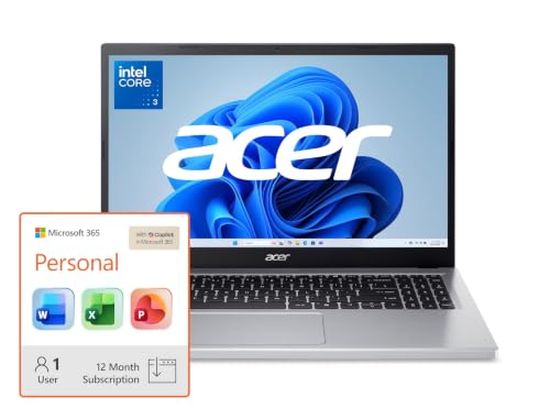 Image of Acer Aspire Go 15 AI Ready Laptop 15.6 inch FHD Intel Core 3 N355 8GB DDR5 128GB UFS Windows 11 + Microsoft 365 Personal 12-Month Subscription Bundle