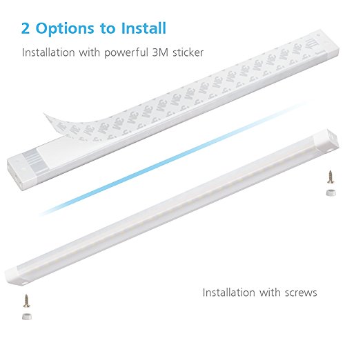 image for EShine White Finish 12 inch Panel LED Dimmable Under Cabinet Lighting 