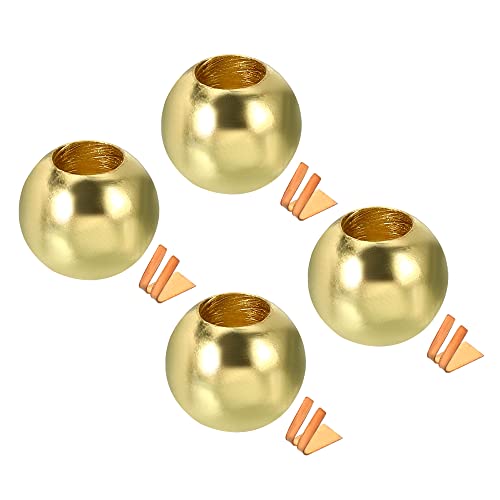 Image of MECCANIXITY Pull Cord Tassels Window Blind Extender Chain Drop Knobs Ball Pull Ends Gold Tone, for Curtain Blinds Shades Light Ceiling Fan Pull Switch, Pack of 4