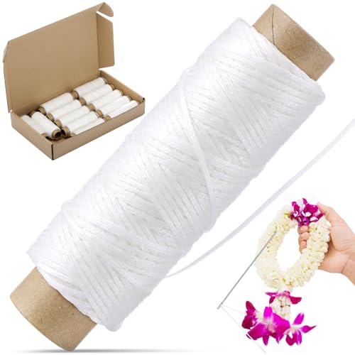 Set de 12 Hilos encerados para coser blanco 50 m miniatura 1
