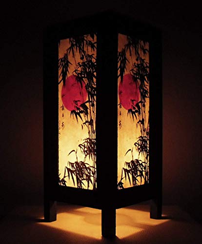 Thai Vintage Handmade Asian Oriental Handcraft Japanese Sunset Bamboo Tree Art Bedside Table Light Or Floor Wood Lamp Home Bedroom Decor Modern Jp Sunset Bamboo 5Ce #TOP2