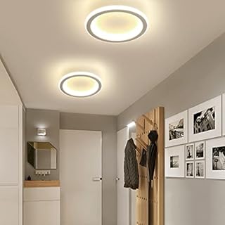 EIDEARAY Round Modern LED Ceiling Light, Small Ceiling Lamp for Entrance Hallway Office Bedroom Kitchen 20W Cool White, Natural White, Warm White Adjustable (White)