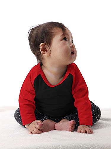 Image of Hat and Beyond Kids Raglan Jersey Child Toddler Youth Uniforms 3 /4 Sleeves T Shirts