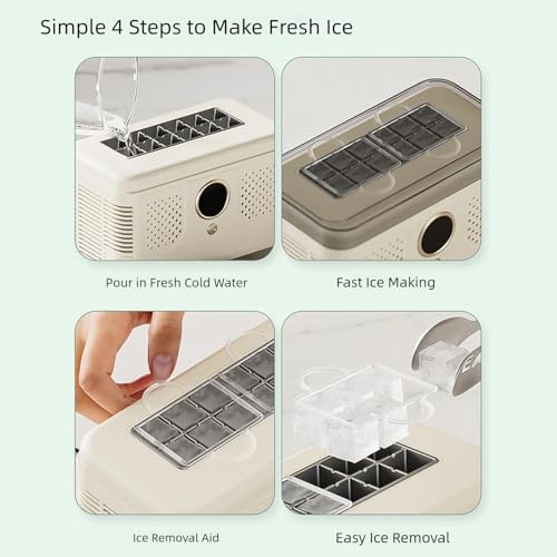 Mini Fabricadora de Hielo Portátil para Mesada Blanca miniatura 4