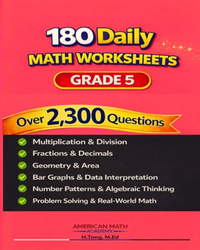 180 Daily Math Worksheets: Grade 5