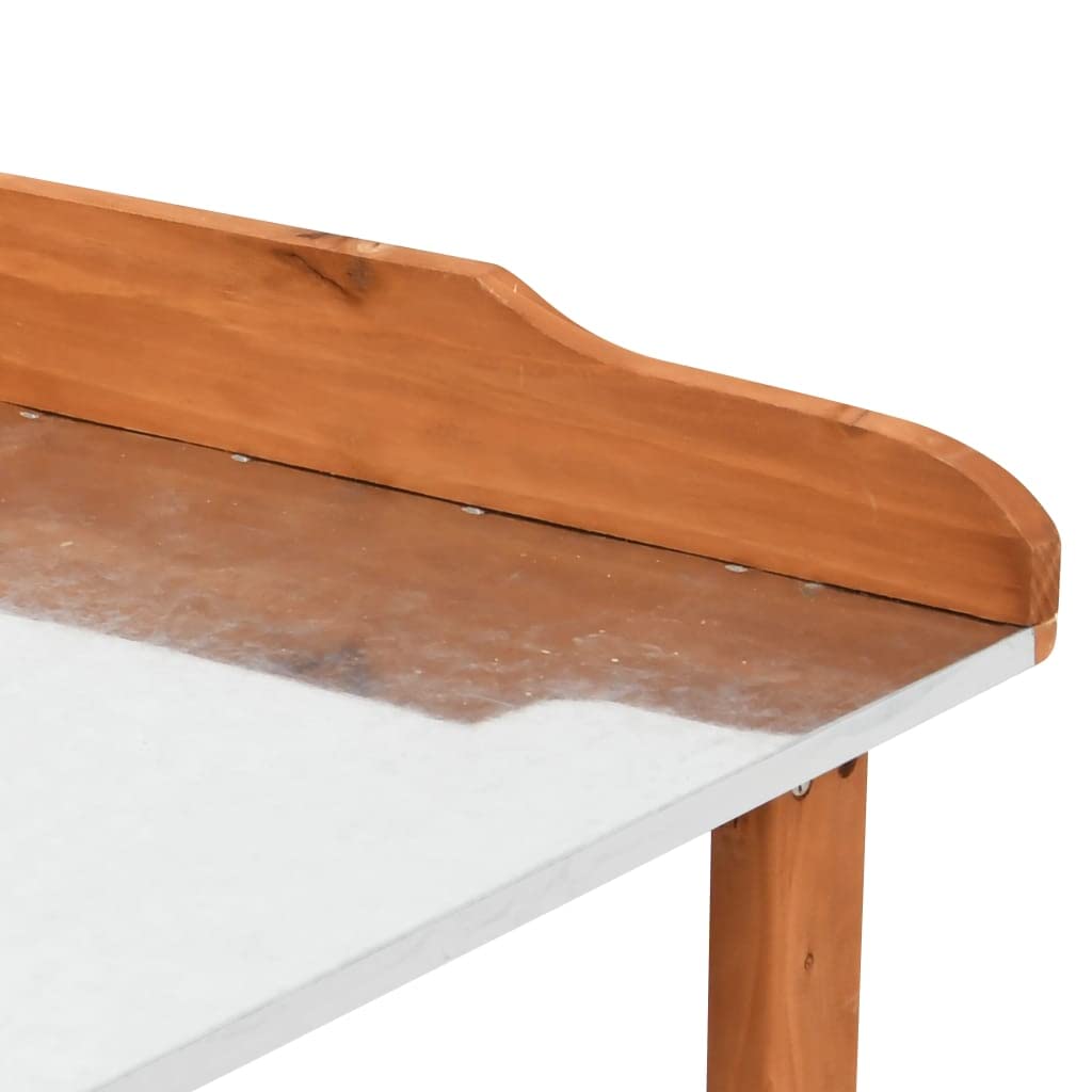 Pflanzenregal 76 x 37 x 105 cm Holz Fichte 3 Böden | Verzinktes Blech, Kapazität 10 kg pro Boden, für den Außenbereich, Garten, Terrasse