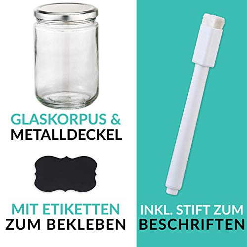 Praknu 12 Preserving Jars 500ml met deksels, labels - luchtdichte Twistoff Jars voor het inmaken - Image 5