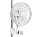 VivoVerdant Ventilatore Grow con clip, motore EC, IP-54 da 6 pollici per Grow Tent, ventilatore oscillante a morsetto per il fissaggio su aste Grow Tent, nero, bianco immagine