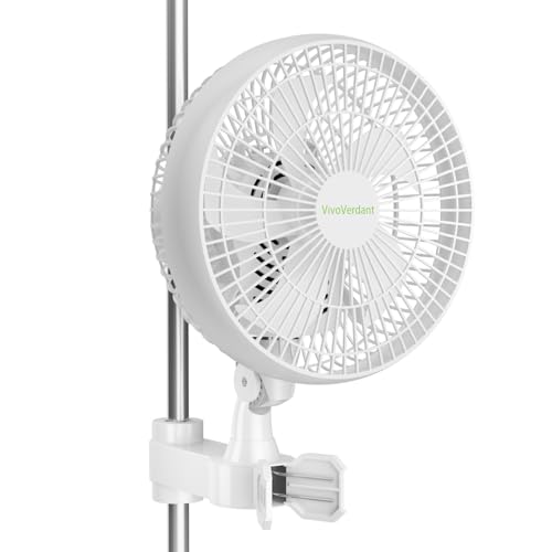 VivoVerdant 6'' Grow Ventilator mit Clip, EC Motor, IP-54 6-Zoll-Anklemmventilator für Grow Tent, Oszillierender Klemmventilator zur Befestigung an Grow...
