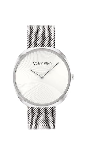 Calvin Klein Analog Quarzuhr für Damen mit Silbernes Edelstahlarmband - 25200245