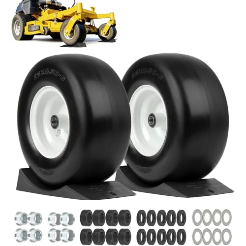 View 1 of 13x6.50-6” Flat Free Lawn Mower Tire and Wheel