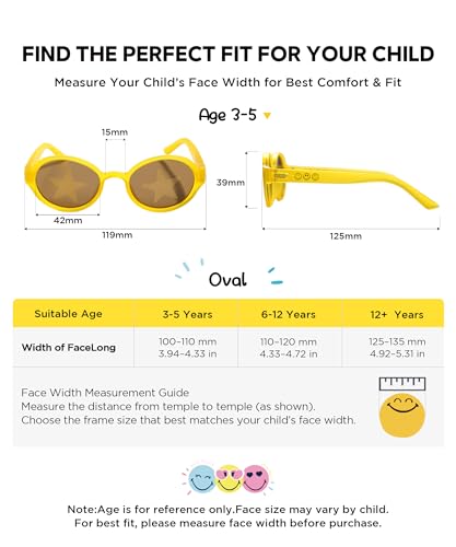 Image of SMILEYWORLD Kids Sunglasses Polarized UV400 Protection for Boys Girls Flexible Unbreakable Lightweight Shatter-Resistant