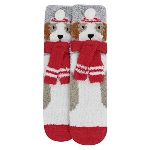 Image of Snoozies Fuzzy Funny Socks for Women, Christmas Sock 1 Pair, Cozy Winter Holiday