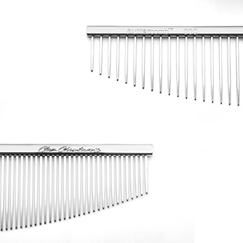 Chris Christensen 00C 6.5 In Crescent Coarse/Fine Finishing Butter Comb, Groom Like A Professional, Rounded Corners Prevent Friction And Breakage, Solid Brass Spin With Steel Teeth, Chrome Finish #TOP2