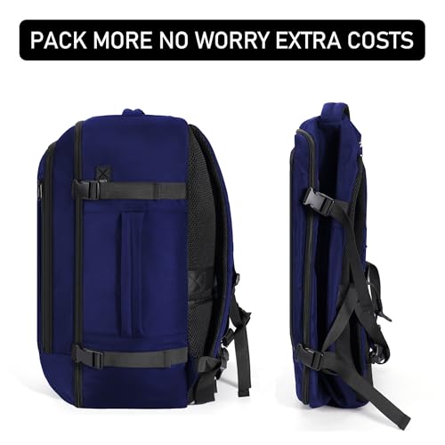 Image of ECOHUB Extra Large Travel Backpack Carry on Backpack for Airplanes Blue | 19.5x13x8 Laptop Backpack TSA Friendly 30L Backpack fits 17.3 inch Computer Airplane Travel Essentials Water Resistant Back pack
