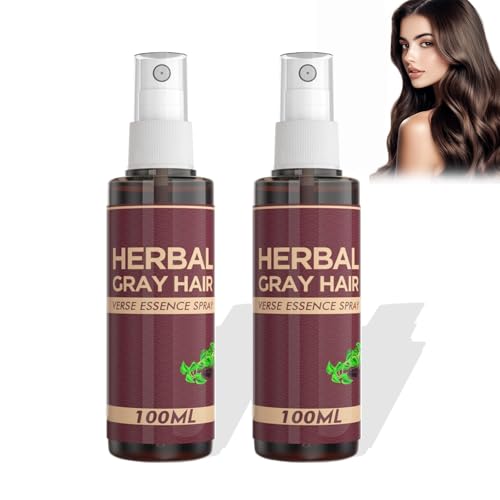 2 Stück Herbal Gray Hair Spray, Herbal Essence, Hair Darkening Conditioner, Herbal Essence, Herbal Essence for Gray Haar für Männer & Frauen, Haarfarbe Spray für All Haare Types