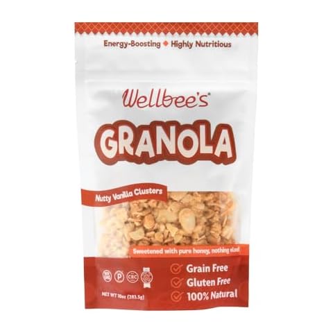 Wellbee’s Grain Free Granola, Oat Free, Low Carb, 100% Honey Sweetened, Small Batch, Refined Sugar Free, Paleo & SCD Approved (10 oz) Cover