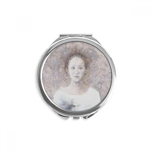 Miroir rond peinture à l'huile objet d'art de poche multicolore