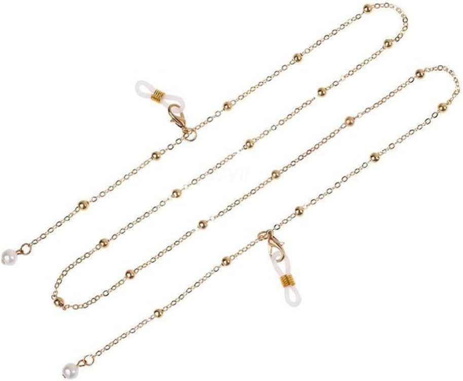 Metal Glasses Chain Eyeglass Lanyard Anti-Lost Pearl Vintage(D)
