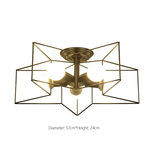 Plafonnier fer noir de qualité supérieure design étoile géométrique - 6