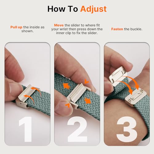 Image of Fullmosa 2 Packs Magnetic Braided Watch Bands - 18mm 20mm 22mm Quick Release Replacement Wristband, Stretchy Nylon Solo Loop Compatible with Traditional and Smartwatches for Men Women