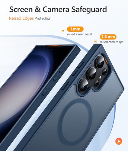 Image of FNTCASE for Samsung Galaxy S23 Ultra Case: [Fit for Magsafe] Magnetic Translucent Matte Anti-Fingerprint Cell Phone Cover Military Grade Shockproof Protective Case