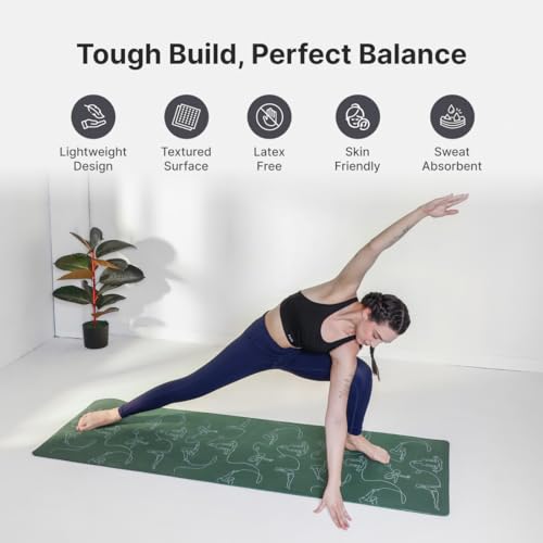 Image of CULT Yoga Mat - Premium TPE Yoga Mat for Woman & Man | 6mm Extra-Thick Cushioning Anti-Slip Yoga Mats for Kids & Adults | Non-Toxic Latex-Free Workout Exercise Mat with Travel Strap (Forest Green)
