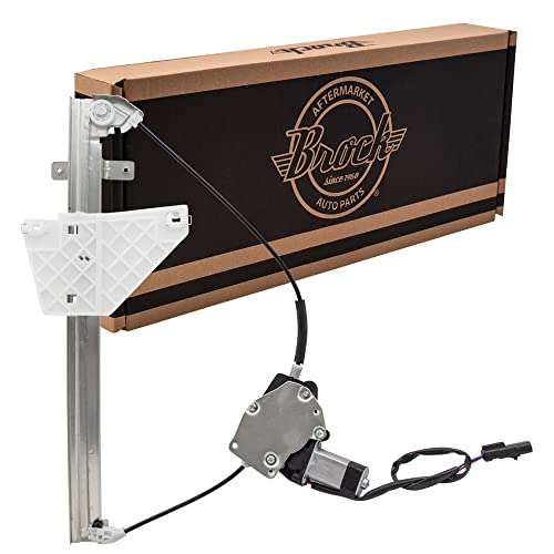 AutoandArt Brock Aftermarket Replacement Rear Passenger Right Power Window Regulator with Motor Compatible with 2001-2004 Jeep Grand Cherokee