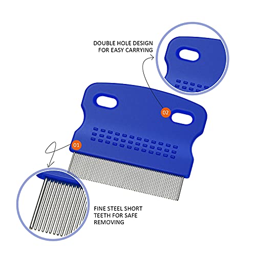 6 Pieces Pet Lice Combs Dog Grooming Flea Comb Cat Tear Stain Comb for Removal Dandruff, Hair Stain, Nit (Pink, Yellow… - Image 5