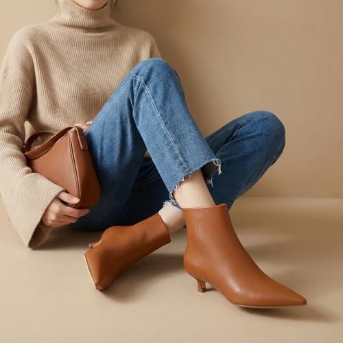 Image of CUSHIONAIRE Women's Barbi Pointed Toe Kitten Heel Bootie - Soft Vegan Leather, Memory Foam, Wide Widths, and Back Zipper