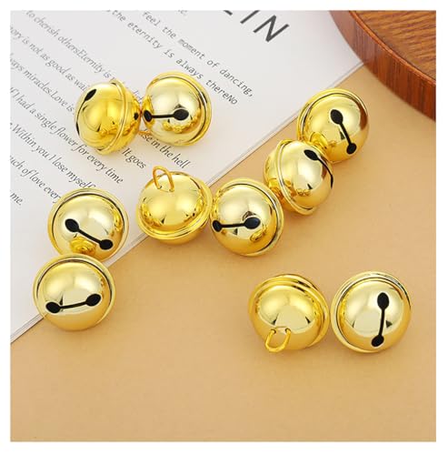 Qiantull 50 Stück Glöckchen Gold 30 mm ø Große...