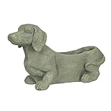 Zeckos Charming Rustic Distressed Grey Stone Finish Dachshund Dog Indoor or...