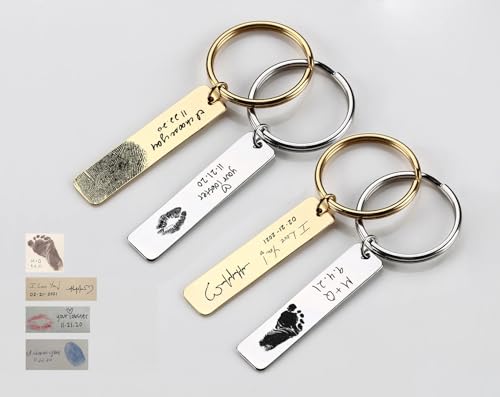Image of Customized Keychain, Personalized Signature Keychain, Handwritten Keychain, In Memory of Gift, Loss Gift