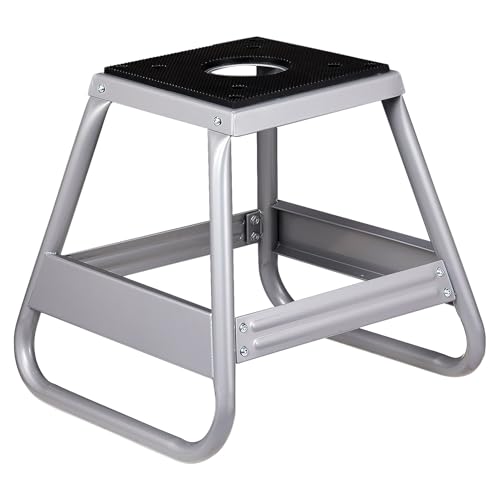 SUNROAD Dirt Bike Stand 1100 lb Steel Motorcycle Lift Stand for Motocross & Off-Road Bikes Non-Slip Rubber Top Portable Center Stand for Maintenance & Washing Silver