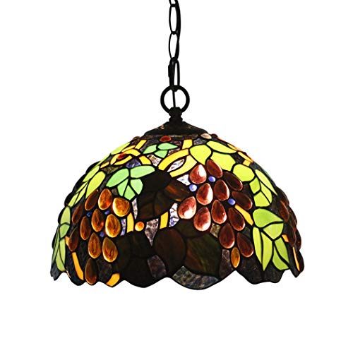 Lustre Tiffany 12 pouces anti-éblouissement en vitrail pour un éclairage de bar confortable