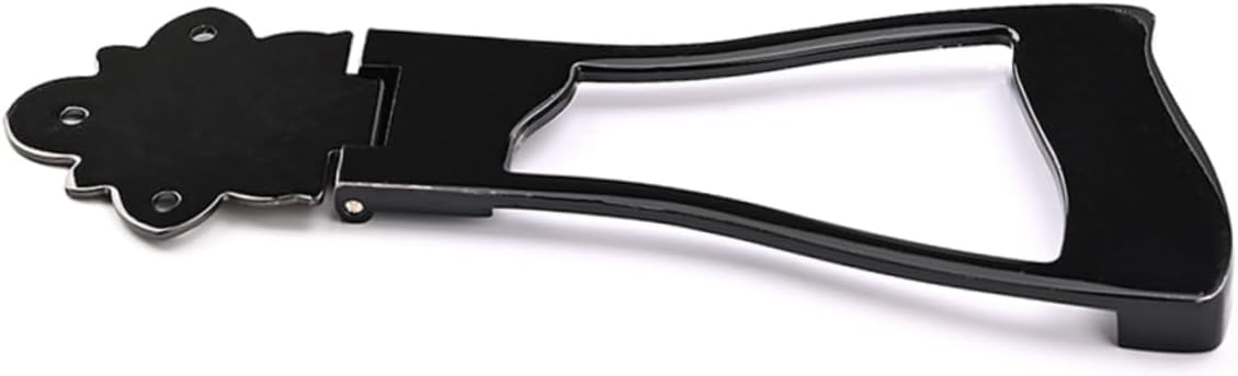 6 String Black Metal Guitar Tailpiece Bridge GA418B Fixed Hard-tail Accessory for Electric Guitar Compatible Style Sturdy and Reliable Design