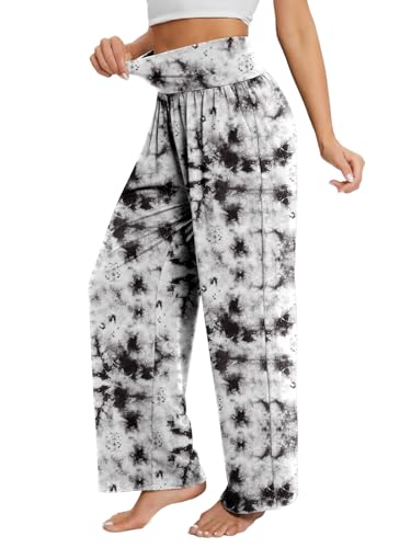 Image of Gracyoga Womens Wide Leg Yoga Pants Flowy Lounge Pajamas Pants with Pockets | High Waisted Sweatpants Bottoms, Comfy Palazzo, Lightweight Breathable, Casual Loose For Summer Fall Winter,Daily Wear