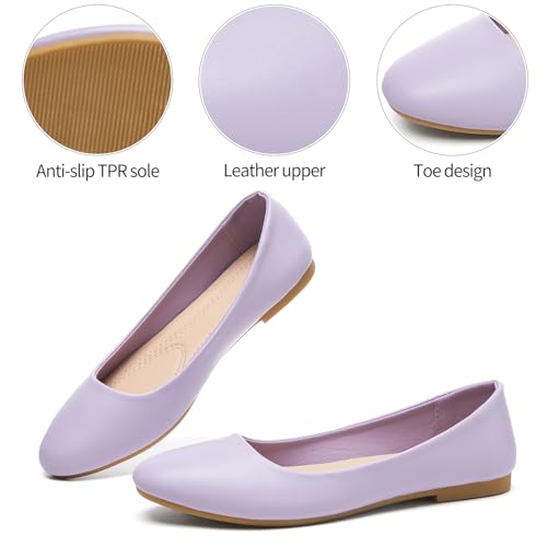 Image of Hash Bubbie Women's Flats Shoes Ballet Flats Dress Shoes Comfortable PU Leather Slip on Shoes for Women